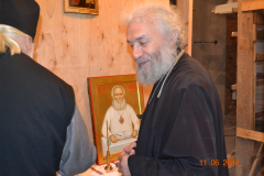 Первая служба в строящемся Храме