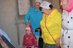 Первая служба в строящемся Храме
